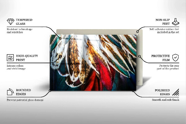 Protection plaque induction Plumes d'oiseaux bohèmes