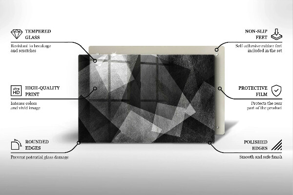 Cache plaque de cuisson Abstraction géométrique