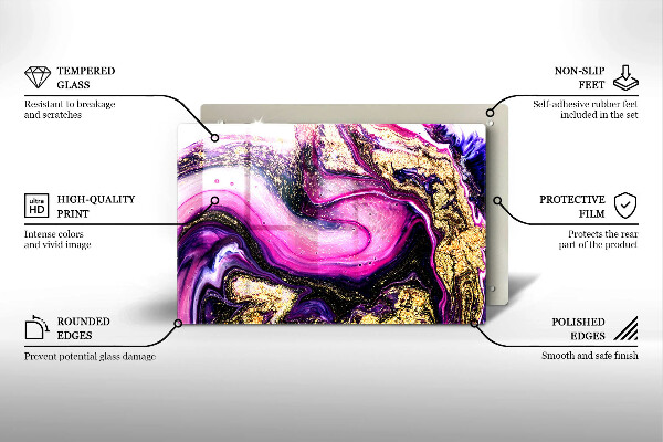 Protège plaque de cuisson Or de conception abstraite