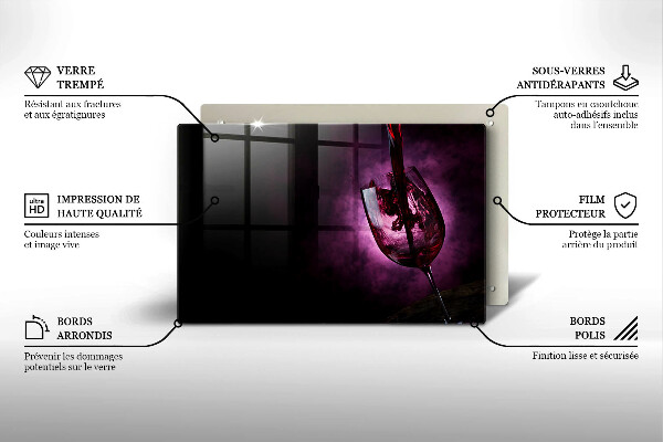 Protection plaque induction Un verre de vin