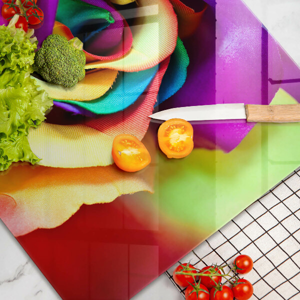 Protection plaque induction Pétales de roses colorées