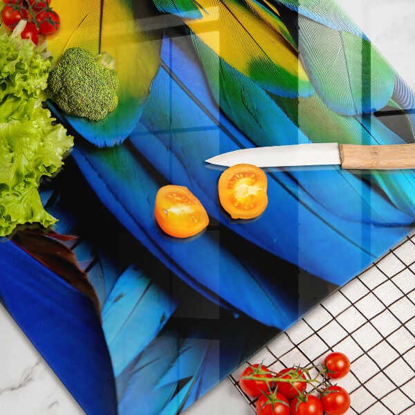 Cache plaque de cuisson Plumes de perroquet colorées