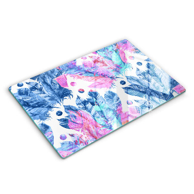 Cache plaque de cuisson Illustration bohème de plumes