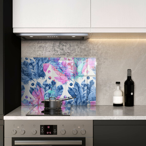 Cache plaque de cuisson Illustration bohème de plumes