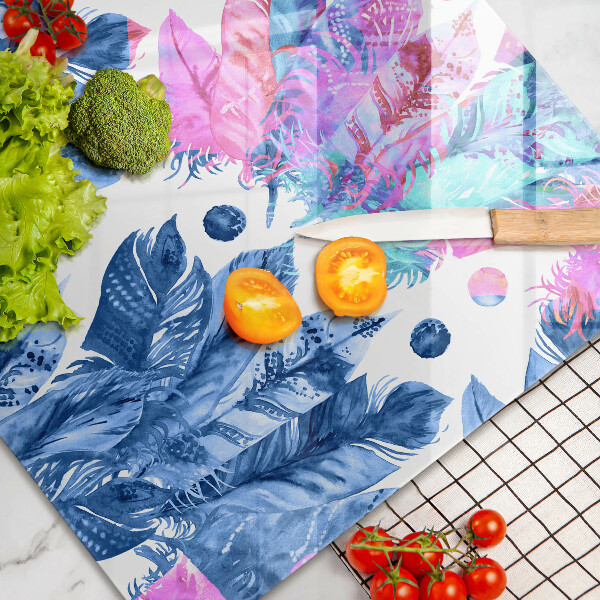 Cache plaque de cuisson Illustration bohème de plumes