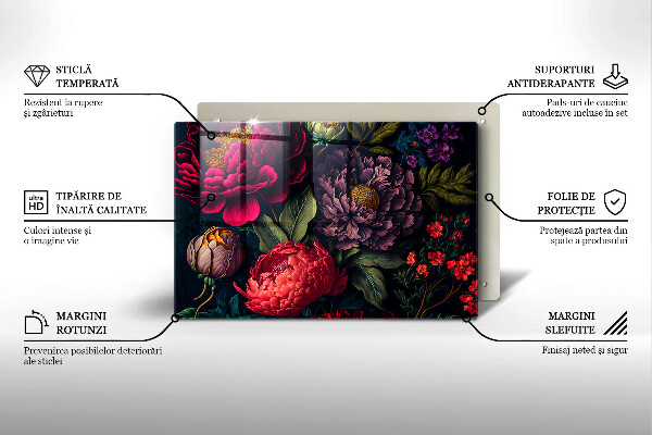 Cache plaque de cuisson Belles fleurs