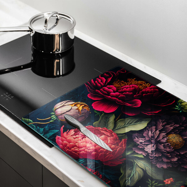 Cache plaque de cuisson Belles fleurs