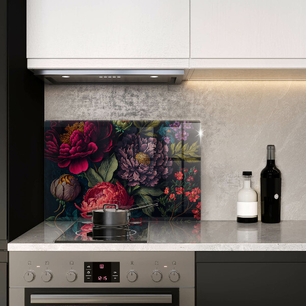 Cache plaque de cuisson Belles fleurs