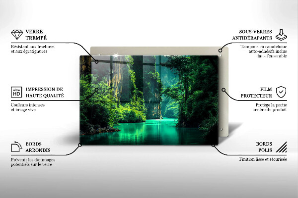 Cache plaque de cuisson Paysage lagon