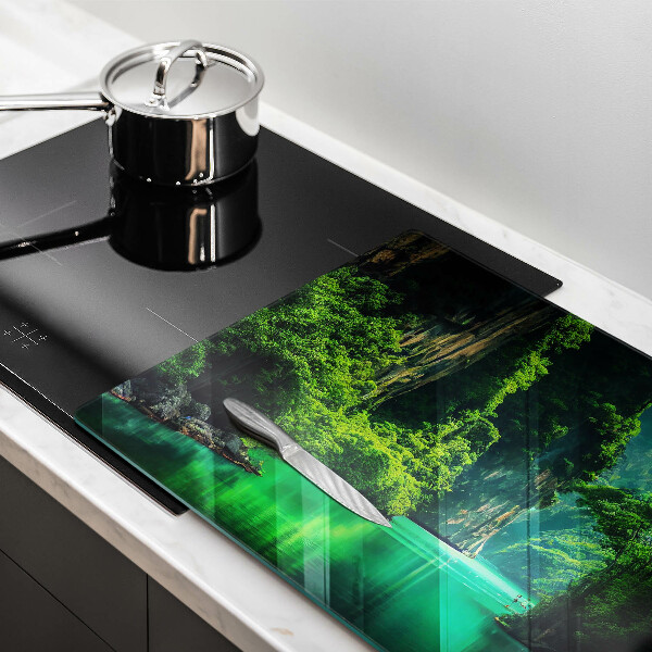 Cache plaque de cuisson Paysage lagon