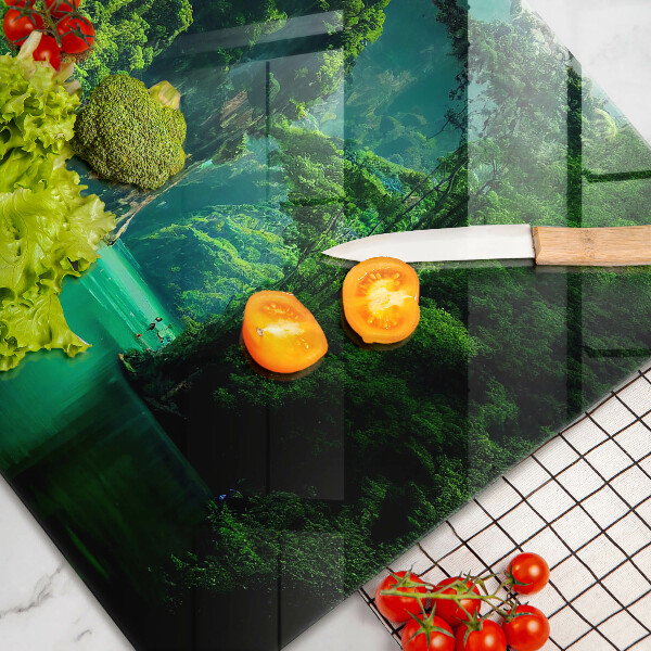 Cache plaque de cuisson Paysage lagon