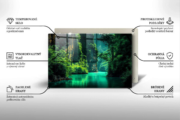 Cache plaque de cuisson Paysage lagon