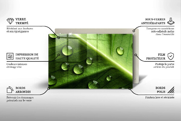 Protection plaque induction Nature rosée et feuille