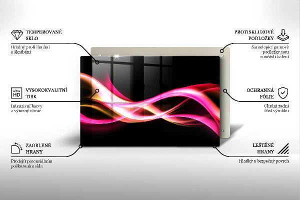 Protection plaque induction Fumée de néon abstraite