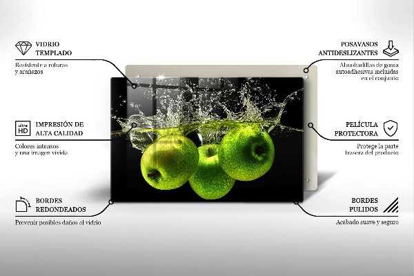 Protection plaque induction Pommes vertes et eau