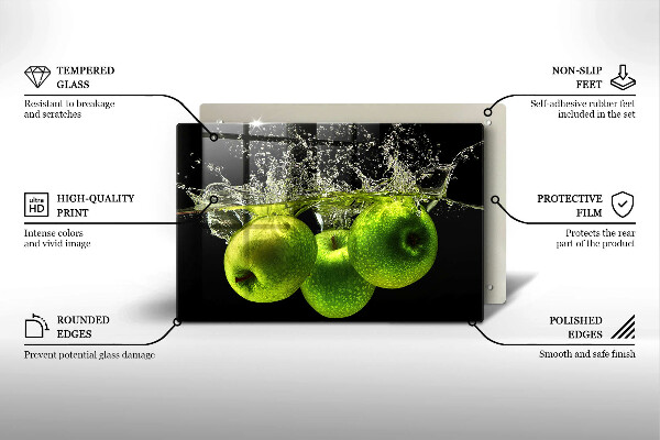 Protection plaque induction Pommes vertes et eau