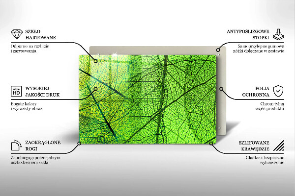 Protection plaque induction Nervures des feuilles naturelles