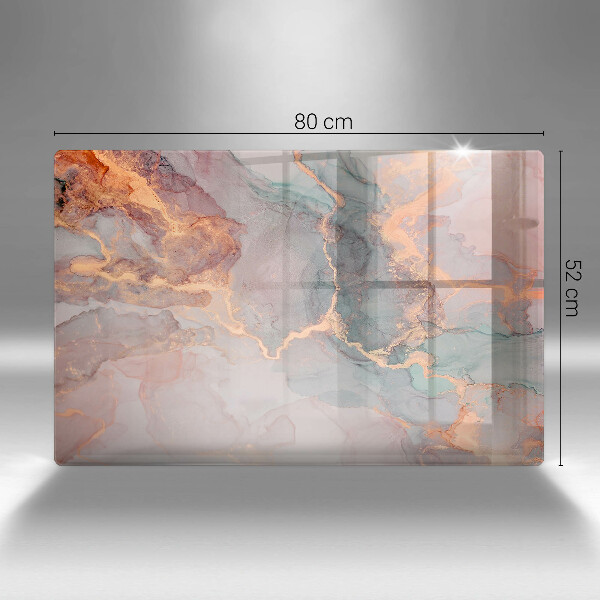 Cache plaque de cuisson Marbre avec de l'or