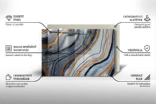 Cache plaque de cuisson rocher avec de l'or