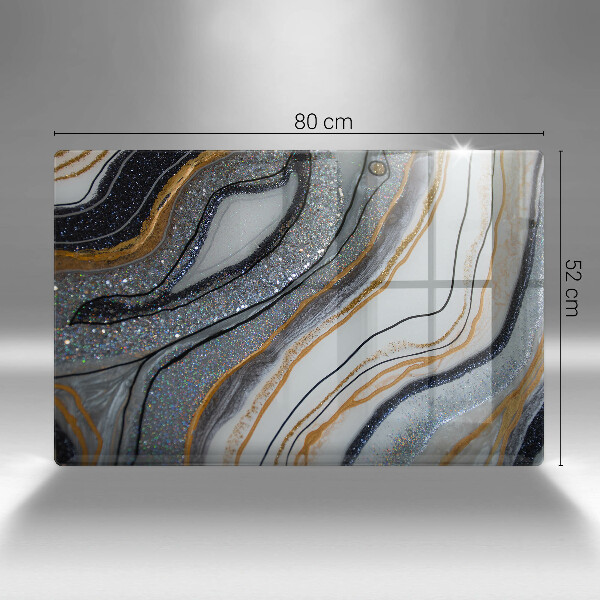 Cache plaque de cuisson rocher avec de l'or