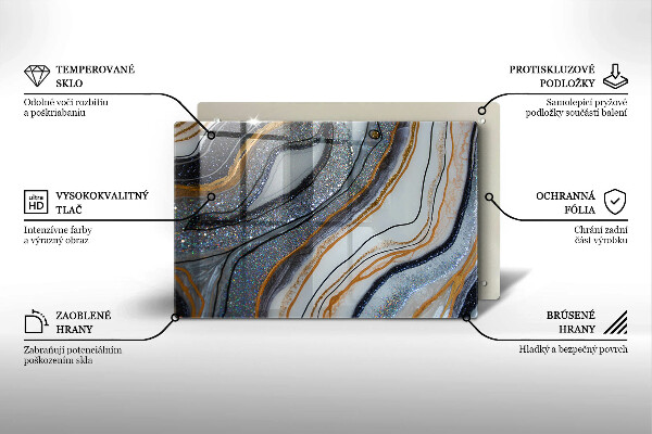 Cache plaque de cuisson rocher avec de l'or