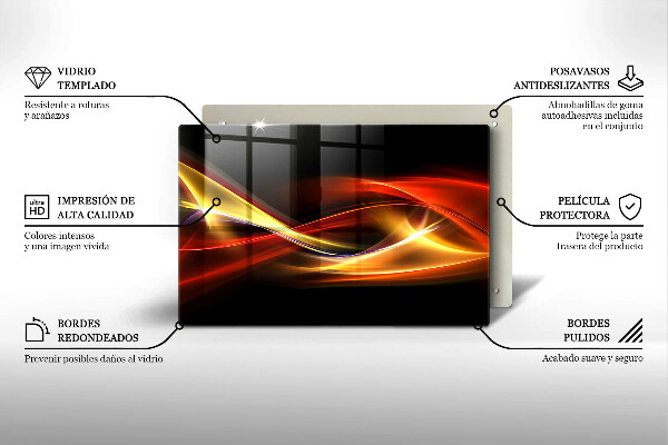 Protection plaque induction Fumée et lumière abstraites