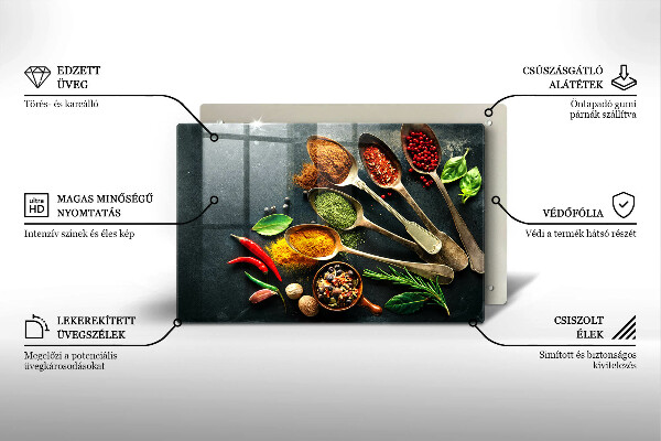 Cache plaque de cuisson Cuillères de cuisine d'épices