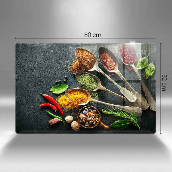 Cache plaque de cuisson Cuillères de cuisine d'épices