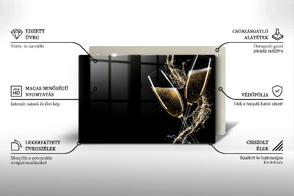 Cache plaque de cuisson Verres de champagne