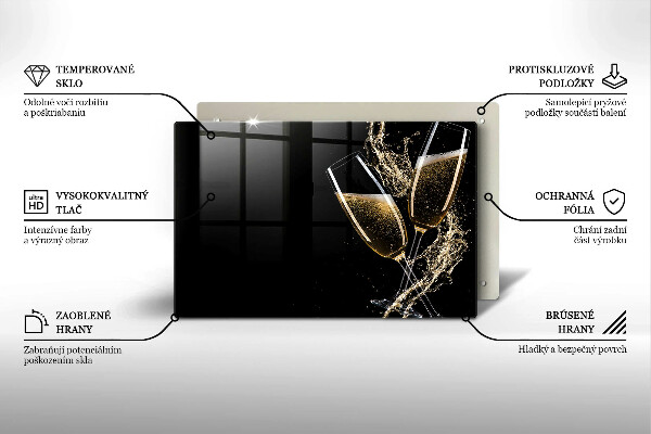 Cache plaque de cuisson Verres de champagne