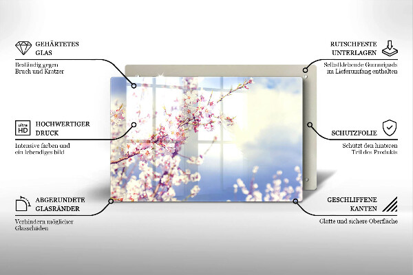 Cache plaque de cuisson Arbre en fleurs
