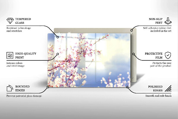 Cache plaque de cuisson Arbre en fleurs