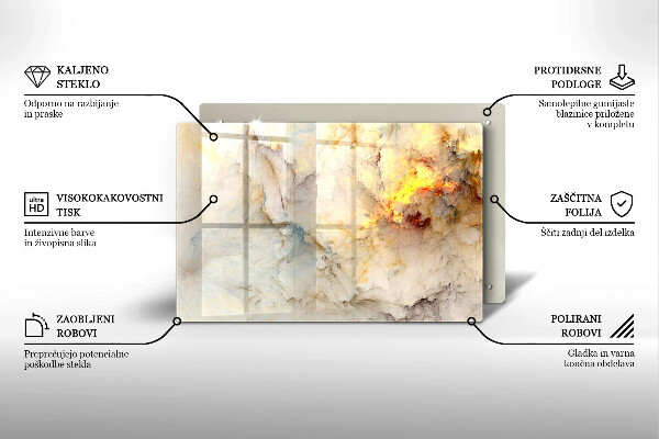 Cache plaque de cuisson Texture de marbre avec de l'or