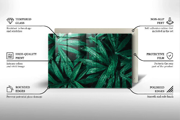 Cache plaque de cuisson Feuilles de plantes