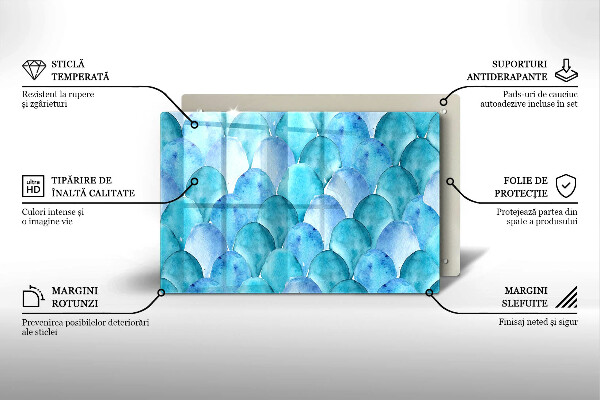 Cache plaque de cuisson Écailles d'aquarelle