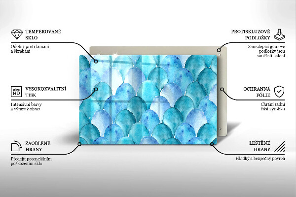 Cache plaque de cuisson Écailles d'aquarelle