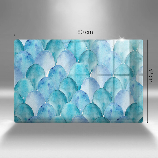 Cache plaque de cuisson Écailles d'aquarelle