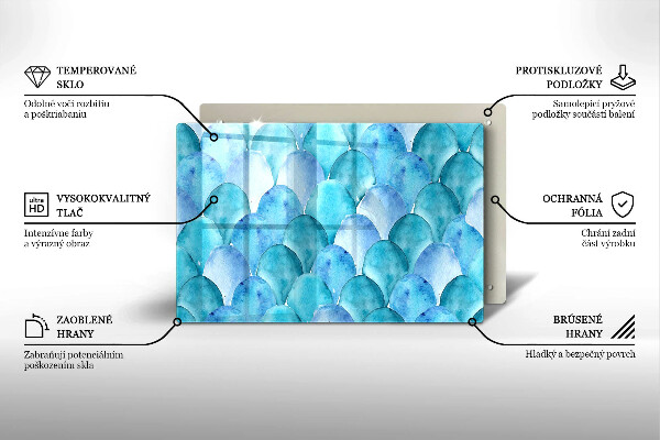 Cache plaque de cuisson Écailles d'aquarelle