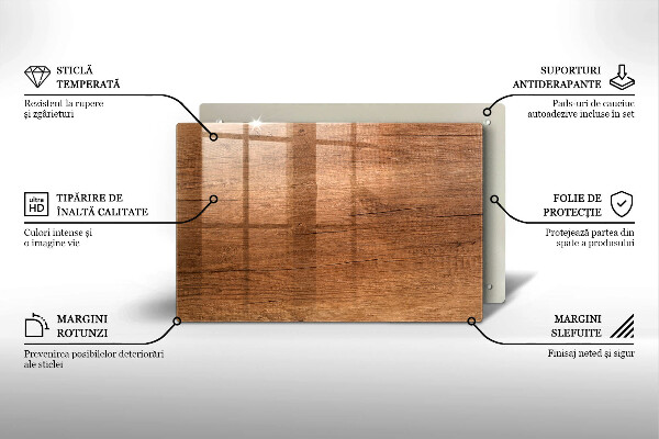 Protection plaque induction Texture du bois
