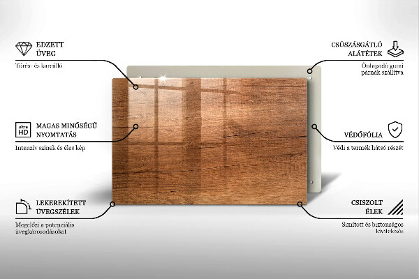 Protection plaque induction Texture du bois