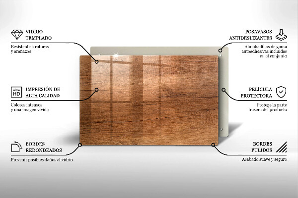 Protection plaque induction Texture du bois