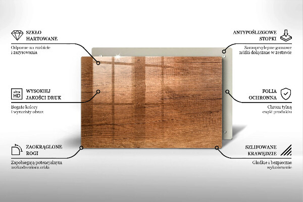 Protection plaque induction Texture du bois