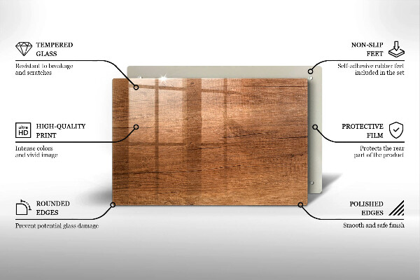 Protection plaque induction Texture du bois