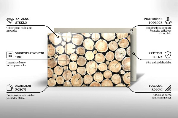 Protection plaque induction Troncs d'arbres en bois