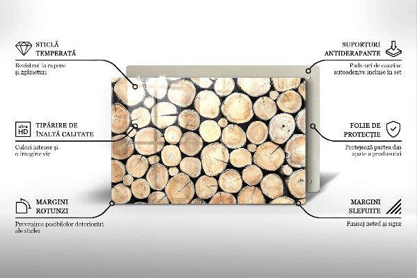 Protection plaque induction Troncs d'arbres en bois