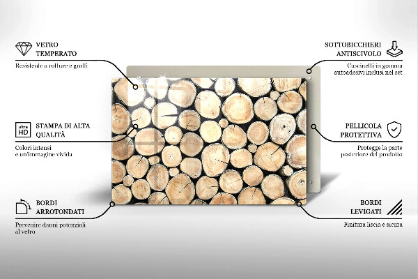 Protection plaque induction Troncs d'arbres en bois