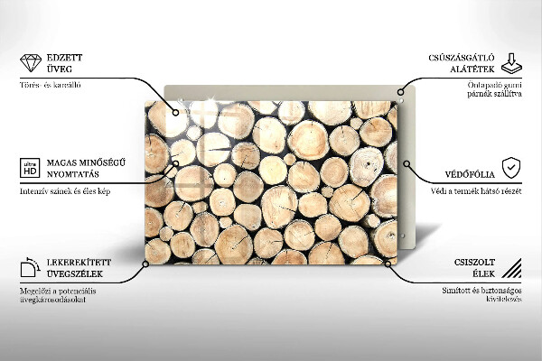 Protection plaque induction Troncs d'arbres en bois