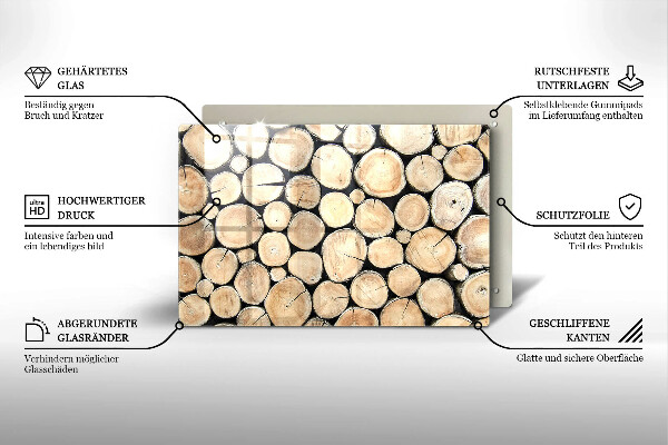 Protection plaque induction Troncs d'arbres en bois