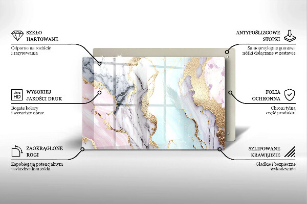 Cache plaque de cuisson Marbre pastel