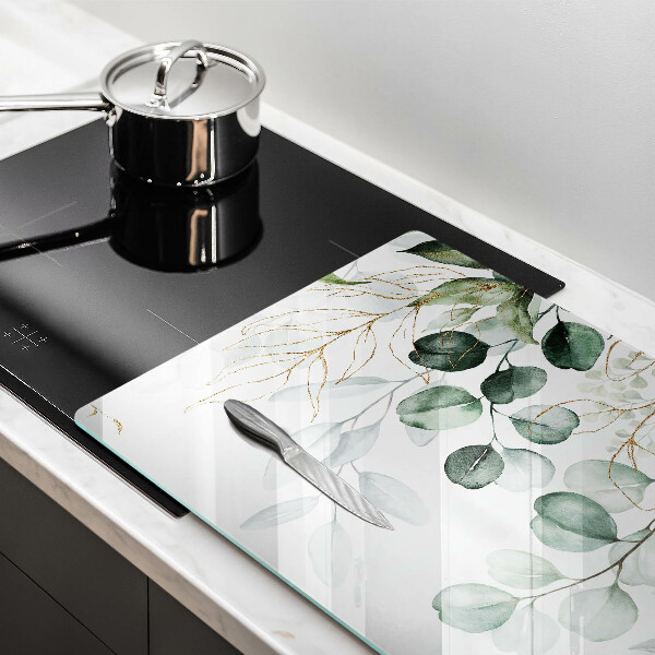 Cache plaque de cuisson Plantes peintes